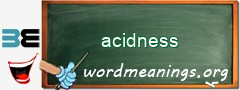 WordMeaning blackboard for acidness